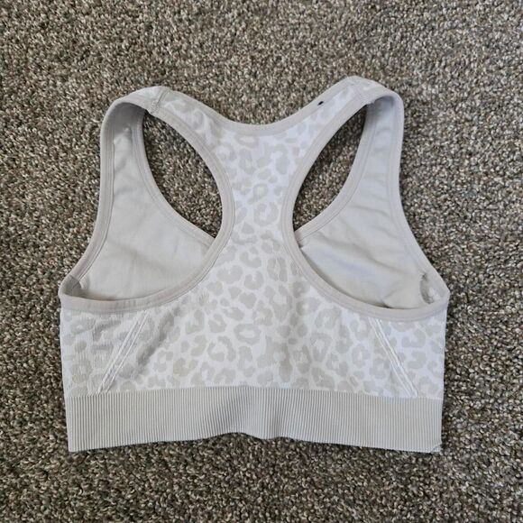 Women's Avia Workout Athletic Cheetah Print Zipper Sports Bra Medium - Picture 5 of 5
